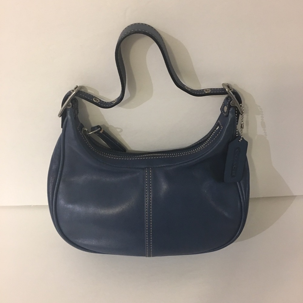 Coach blue leather handbag